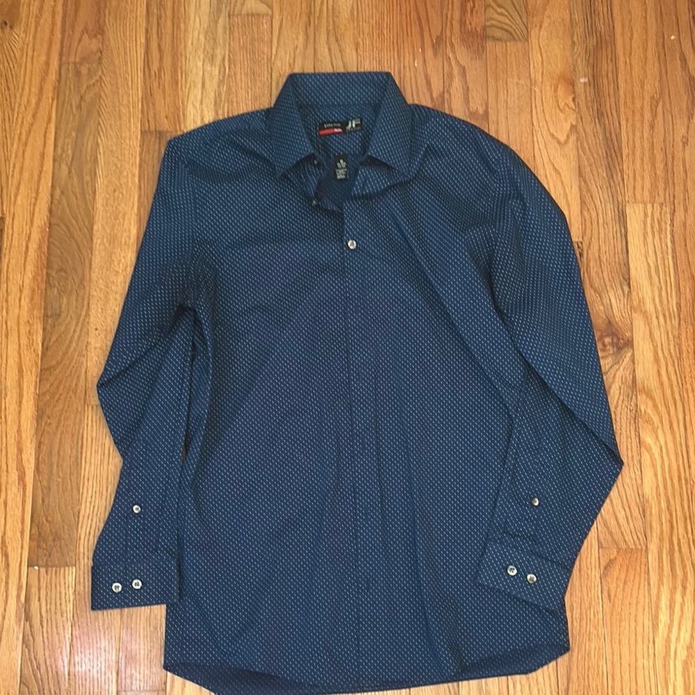 jf j.ferrar Blue Casual Button Down Shirt